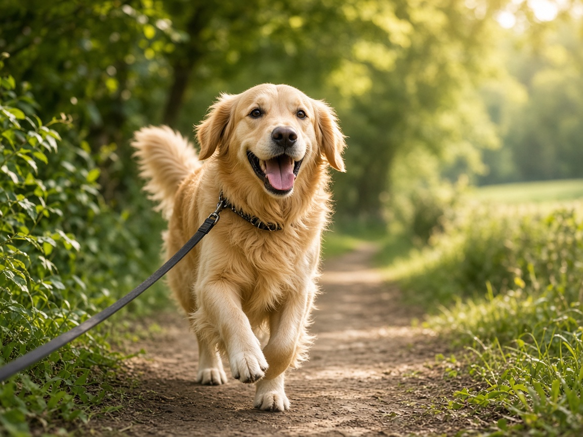 Dog enjoying an outdoor walk